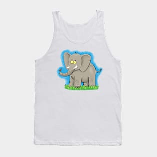 Cute, happy elephant cartoon Tank Top